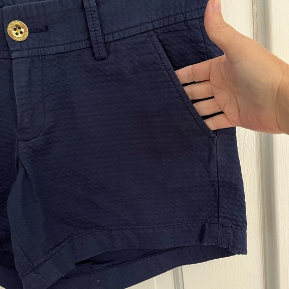 LILY PULITZER CALLAHAN JACQUARD SHORTS NAVY BLUE SIZE 2 Summer Preppy Academia - Picture 6 of 13